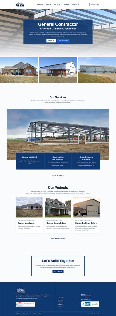 Integrated Builders Corp website screenshot