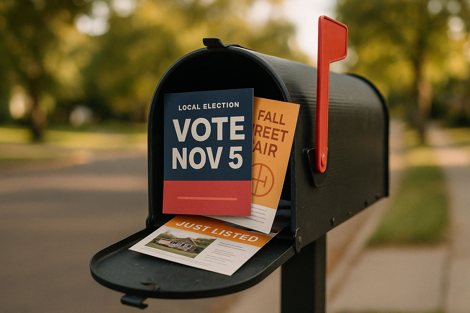 A mailbox full of direct mail pieces
